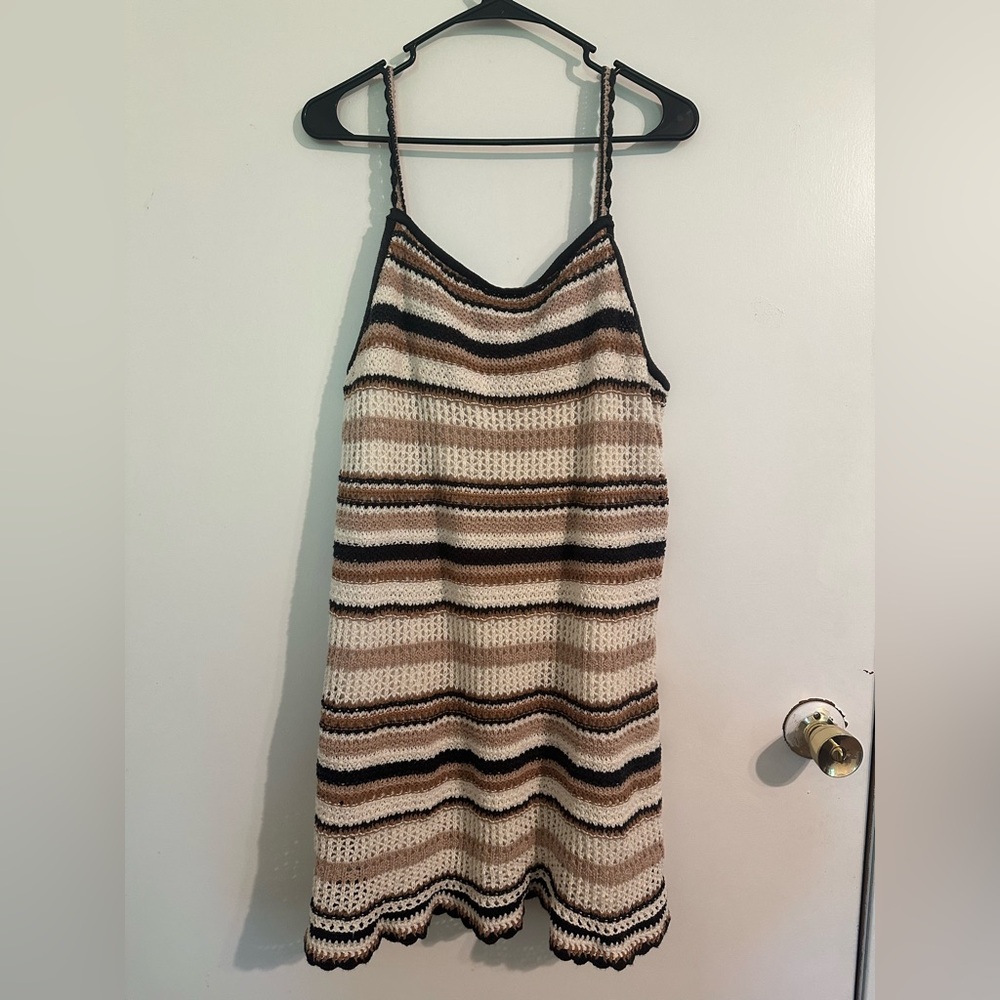 American Eagle Outfitters Striped Crochet Dress